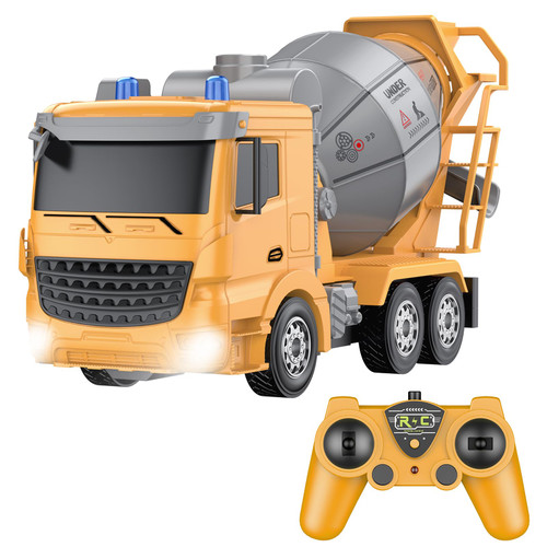 CALEST Remote Control Construction Cement Truck Toy RC Vehicle,6 Channel Truck Toys with 2 Rechargeable Batteries?1/24 Scale Cement Truck?Birthday Gifts Ideas for Boys Age 3-8 Year Old