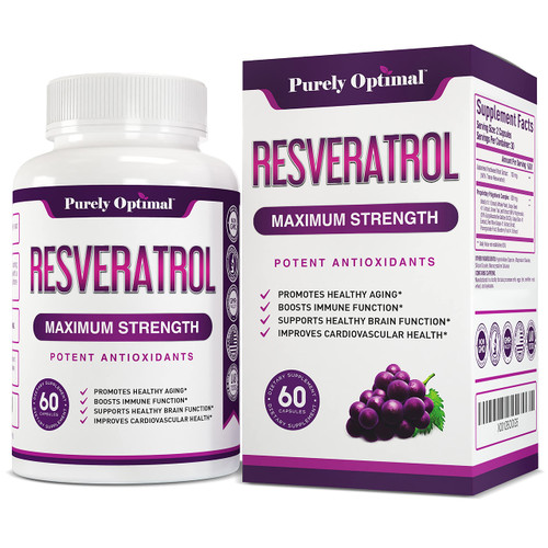 Purely Optimal Premium Resveratrol Supplement 1500mg - Max Strength, Trans Resveratrol Capsules - with Grape Seed & Green Tea Extract - 30 Days Supply Purely Optimal Premium Resveratrol Supplement 1500mg - Max Strength, Trans Resveratrol Capsules - with Grape Seed & Green Tea Extract - 30 Days Supply