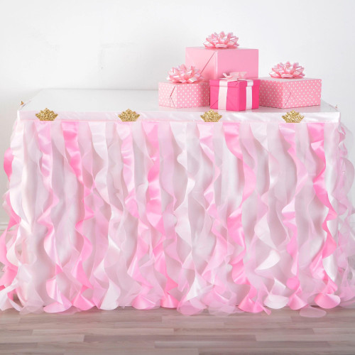 amscan Disney Princess Party Fabric Tableskirt - 72" x 60" | Pink | 1 Pc.