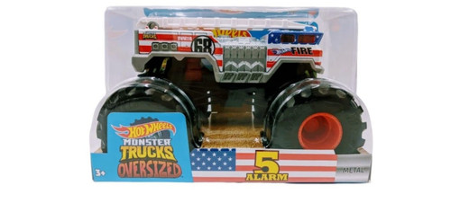 Monster Trucks Oversized 5 Alarm (Red/White/Blue) 1:24 Scale Die-Cast Fire Truck