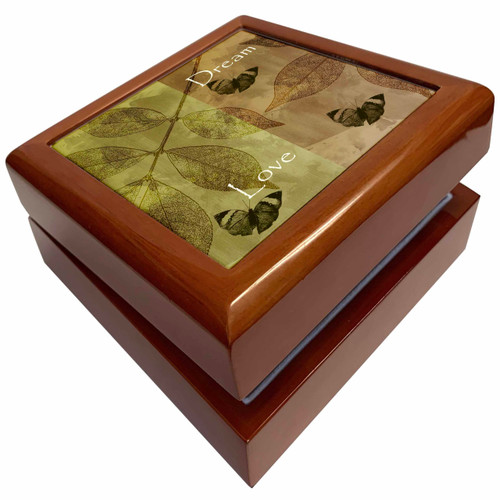 3dRose Love and Dream Gold and Brown Butterflies, Jewelry Box jb-79388-1