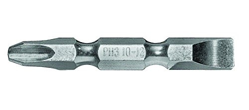 Century Drill & Tool 70283 Premium S2 Double Ended #3 Phillips and #10-12 Slotted Screwdriving Bit