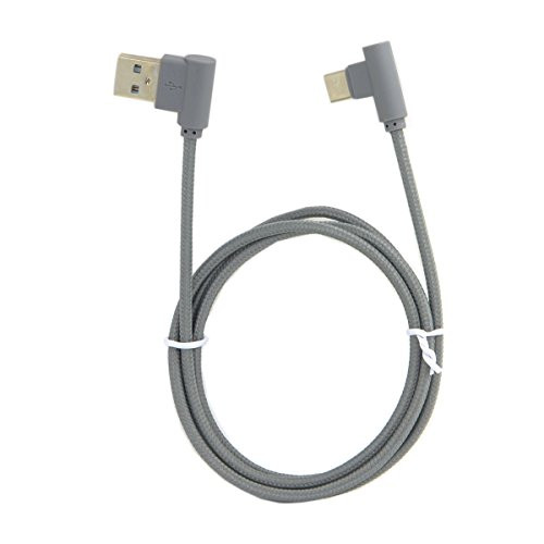 Cablecc USB-C 3.1 Type-C to Left Angled 90 Degree USB 2.0 Data Cable with Sleeve for Tablet & Mobile Phone