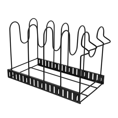 GOOHOCHY pan storage rack cookware organizer rack pot rack organizer black pan organizer rack pot lid holder clothes hanging rack stand cutting board rack Multifunction iron pots and pans