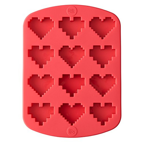 Wilton 2115-4374 Rosanna Pansino Silicone 8 16 Bit Heart Mold, Assorted