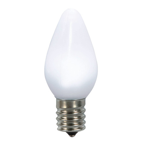 Vickerman C7 Ceramic LED Pure White Twinkle Bulb Nickel Base, 130V .96 Watts, 25 Bulbs per Pack