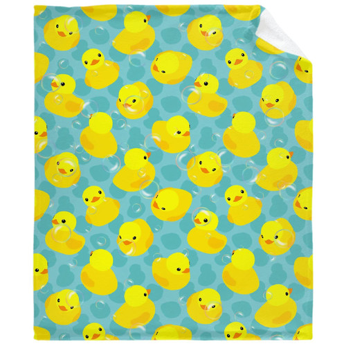 Yellow Ducks Bubbles Blanket Cozy Soft Lightweight Flannel Throw Blanket for Bed Sofa Travel All Season 50"x40"