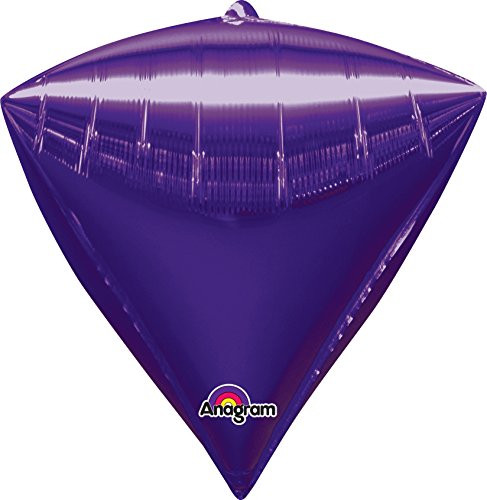 Anagram International Diamondz Purple Flat Balloon, 17", Multicolor