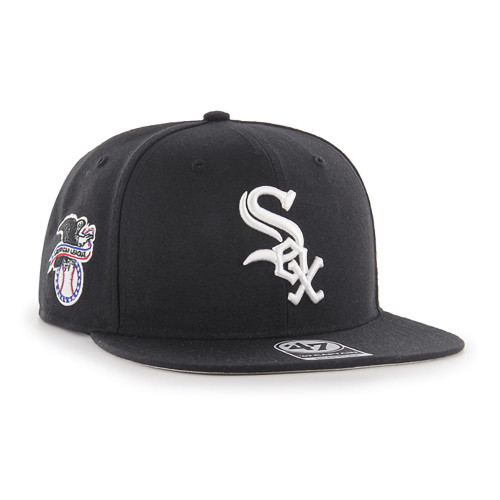 '47 MLB Sure Shot Captain Hat Adjustable Structured 6-Panel Snapback Hat Cap, Adult One Size Fits All (US, Alpha, One Size, Chicago White Sox)