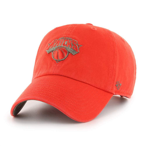 '47 NBA Alternate Clean Up Adjustable Hat, One Size Fits All (New York Knicks Orange)