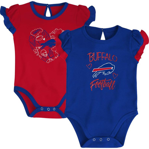 Outerstuff NFL Newborn Infants Too Much Love 2 Piece Creeper Bodysuit Romper Set (Buffalo Bills, 3-6 Months)