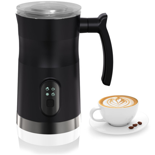 Powerlix Automatic Milk Frother, 4 in 1 Electric Milk Frother and Steamer, Hot and Cold Milk Steamer Foam Maker and Milk Warmer for Cappuccinos, Lattes, Macchiato, Hot Chocolate, 400W, Black Powerlix Automatic Milk Frother, 4 in 1 Electric Milk Frother and Steamer, Hot and Cold Milk Steamer Foam Maker and Milk Warmer for Cappuccinos, Lattes, Macchiato, Hot Chocolate, 400W, Black