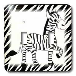 3dRose lsp_39609_2" Black and White Zebra Background" Double Toggle Switch