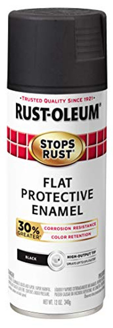 Rust-Oleum 338948 Stops Rust Advanced Spray Paint, 12-Ounce, Flat Black
