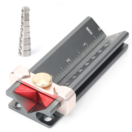 Drill Depth Measuring Gauge 3 in 1 Multifunction Depth Gauge Drill Stop Measure and Drill Point Angle Gauge Grinding Gage with 3-10mm Limit Rings (1)