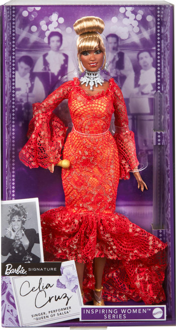 Barbie Collector Doll, Queen of Salsa Celia Cruz in Red Lace Dress, Barbie Inspiring Women Series