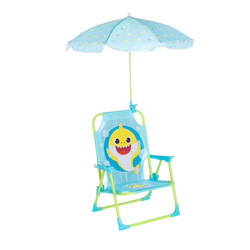 Idea Nuova Kids Outdoor Beach Chair with Umbrella, Baby Shark