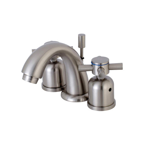 Kingston Brass KB8918DX Concord 4 to 8" Mini Widespread Lavatory Faucet with Retail Pop-up, Brushed Nickel