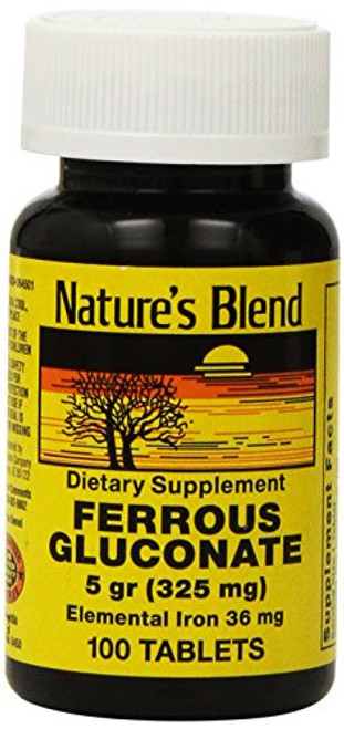 Nature's Blend Ferrous Gluconate Tablets, 100 Count Nature's Blend Ferrous Gluconate Tablets, 100 Count