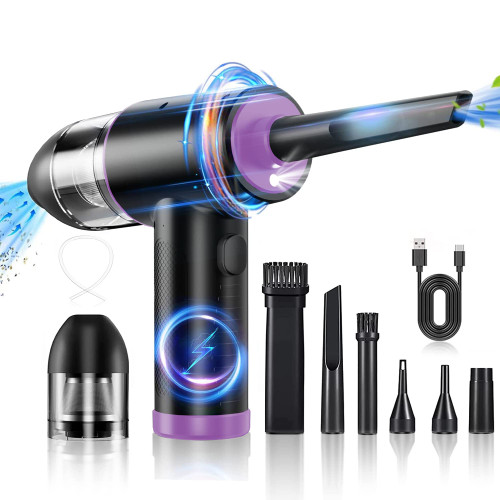 Compressed Air Duster & Vacuum 2 in 1,Ivishow Electric Air Duster for Computers,91000RPM Keyboard Cleaner for Office,7600mAh,Replaces Compressed Air Cans for Car,Sofa,Office Equipment,Swimming Rings