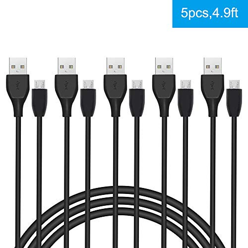 BENSN Micro USB Cable, High Speed USB 2.0 Data Sync Charging Cord for Samsung Galaxy S7 Edge/S7/S6, HTC, Motorola,Nokia,Kindle,MP3,Tablet and More(5 Pack)