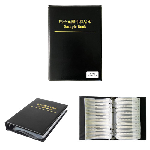 Easyscen 0402 SMD Resistor Sample Book (0 ohm-10M ohm) SMD 1% Resistor Assortment Box Pack Book Assorted Folder 170 Values 8500pcs Resistance Sample Book Kit (Resistor-0402)