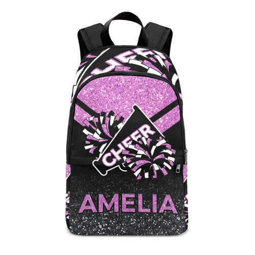 Yeshop Cheerleader Pink Personalized Backpack for Teen Boys Girls,Custom Travel Backpack Bookbag Casual Bag Name Gift