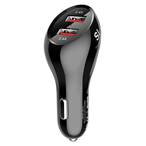 Car Charger, Vogek 4.8A 24W Dual Port USB Car Charger with Smart Identification Compatible with Galaxy S8 /S7 / S6 / Edge/Plus, Note 5/4 - Gray