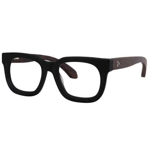 Zeelool Rectangle Blue Light Blocking Glasses for Men Retro Thick Wood Arm Sam FP0432-01 Black