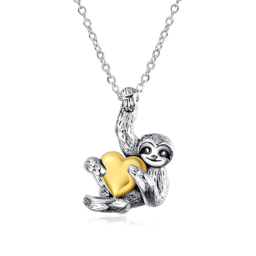YFN Sloth Gifts Sterling Silver Sloth Heart Necklace Cute Animal Pendant Necklace for Women Girls Jewelry Gifts YFN Sloth Gifts Sterling Silver Sloth Heart Necklace Cute Animal Pendant Necklace for Women Girls Jewelry Gifts