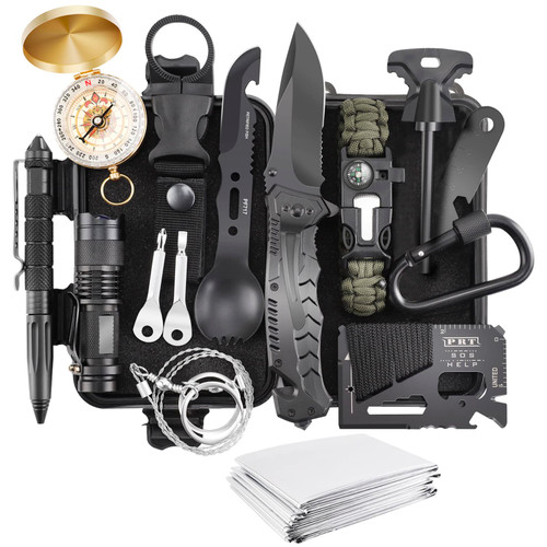 Verifygear Survival Kit, 17 in 1 Professional Survival Gear Equipment Tools First Aid Supplies for SOS Emergency Tactical Hiking Hunting Disaster Camping Adventures Verifygear Survival Kit, 17 in 1 Professional Survival Gear Equipment Tools First Aid Supplies for SOS Emergency Tactical Hiking Hunting Disaster Camping Adventures