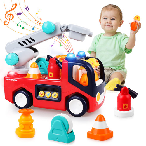 NPET 1 Year Old Boy Gifts 12-18 Months Musical Toys Fire Truck Baby Infant Toys Early Education Learning Toy with Fireman/Tools/Light, Birthday Gift Toys for 1 2 3 Year Old NPET 1 Year Old Boy Gifts 12-18 Months Musical Toys Fire Truck Baby Infant Toys Early Education Learning Toy with Fireman/Tools/Light, Birthday Gift Toys for 1 2 3 Year Old