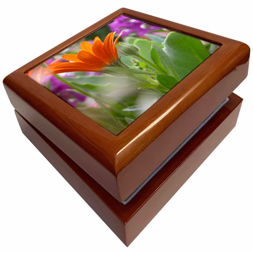 3dRose One Orange Gerber Daisy, Jewelry Box jb-11840-1 3dRose One Orange Gerber Daisy, Jewelry Box jb-11840-1