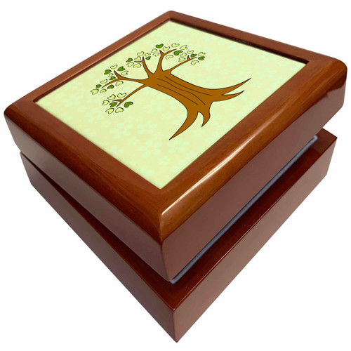 3dRose Tree of Life Green and Brown, Jewelry Box jb-28547-1