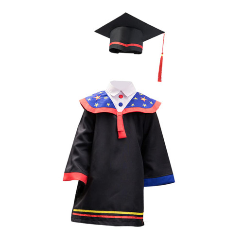 IWOWHERO 1 Set children's graduation gown kindergarten graduation costume kids clothes outfits for kids Primary robes for kids Gown with dress cotton blend material children's hat preschool