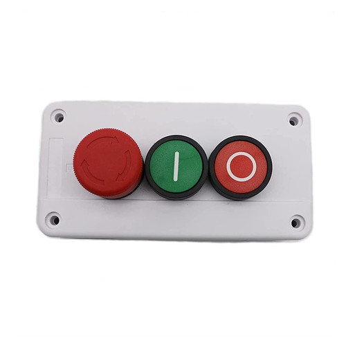 HEPUP NC Emergency Stop NO Red Green Push Button Switch Station Start Stop Self-Sealing Waterproof Button Switch Industrial 600V 10A (Color : One Circle)