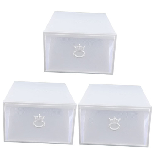 NOLITOY 3pcs Box Plastic Shoe Storage Box Sneaker Drawers Shoe Cabinet Drawer Storage Drawers Organizer Boot Drawer Shoe Rack for Boots Basketball Shoes Container Foldable White Shoe Cover