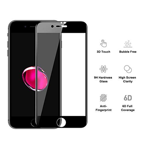 [2-Pack]PoTlsre iPhone 8 Plus 7 Plus 6S Plus 6 Plus Screen Protector Full Coverage Tempered Glass Screen Protector Film Edge to Edge Protection Compatible with iPhone 8 Plus 7 Plus 6S Plus 6 Plus 5.5