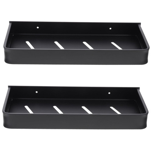DECHOUS 2pcs Bathroom Shelf Bathroom Shampoo Shower Shelf Wall Mounted Shower Shelves Wall Rack Storage Shelves Bathroom Organizer Shower Organizer Storage Rack Aluminum Toilet