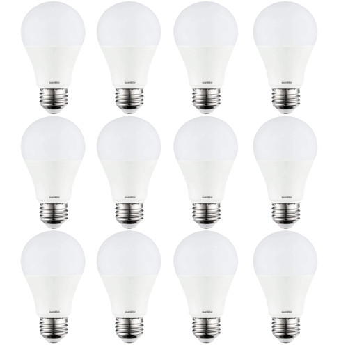 Sunlite 41787-SU LED A19 Standard Light Bulb, 11 Watts (75W Equivalent), 1100 Lumens, Medium Base (E26), Dimmable, UL Listed, Energy Star, 4000K Cool White, 12 Count
