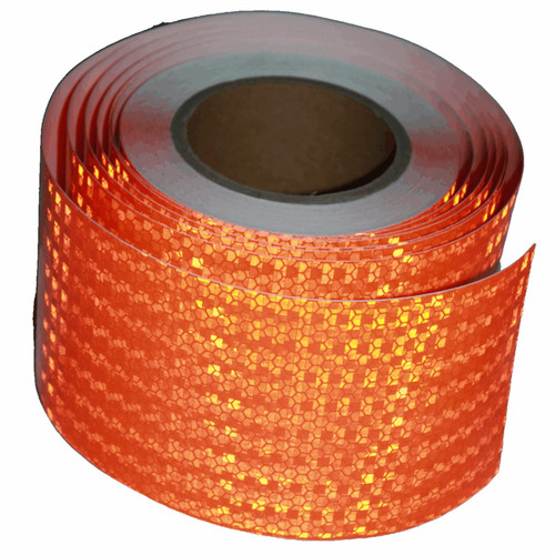 tuyrchu Orange Reflective Tape 4 inch X 50 FT for Vehicles, Waterproof High Visibility Warning Safety Adhesive Reflector, Outdoor Reflective-Stickers,External Accessories Conspicuous.