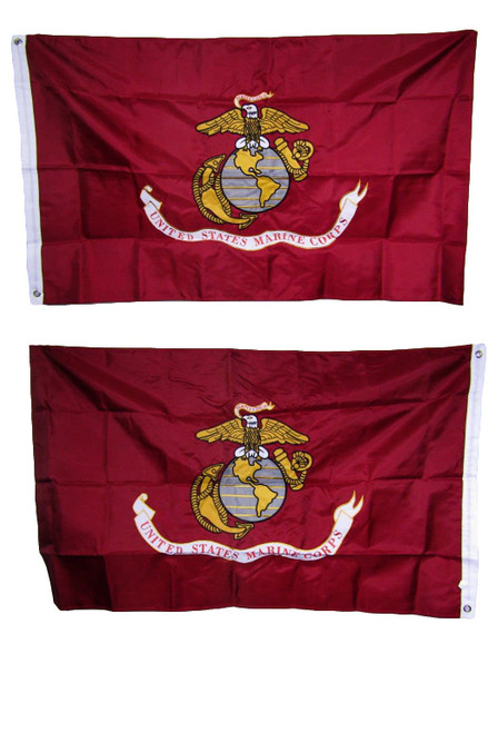 3x5 Embroidered Sewn Marines Marine Corps USMC EGA Double Sided Nylon Flag 3'x5' W3-11-D