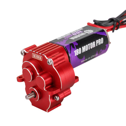 INJORA 180 Pro 48T Motor and Transmission Gearbox with Stock Gear for 1/18 TRX4M Upgrade Parts?Red?
