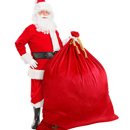 Eccliy 56 x 36 Inch Jumbo Christmas Santa Bags Giant Red Velvet Santa Present Sack Bag with Drawstring Extra Large Christmas Santa Claus Bag for Xmas Party Favor Presents Gift Wrapping (1 Pcs) Eccliy 56 x 36 Inch Jumbo Christmas Santa Bags Giant Red Velvet Santa Present Sack Bag with Drawstring Extra Large Christmas Santa Claus Bag for Xmas Party Favor Presents Gift Wrapping (1 Pcs)