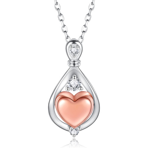 Teardrop Cremation Jewelry for Ashes 925 Sterling Silver Heart Infinity Urn Necklace for Ashes Pendant for Women Keepsake Memorial Gift for Loss of a Loved One (Heart)