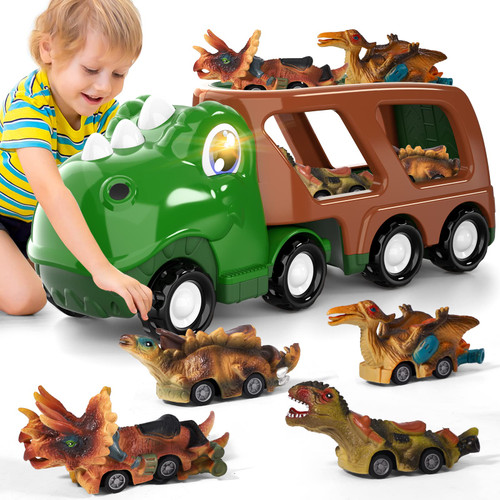 iHaHa Dinosaur Trucks Toys for Kids 3-5, 5 in 1 Dinosaur Truck Car Toys for 1 2 3 4 5 Year Old Boys Toddler Kids, Dinosaur Toys Car Trucks with Flashing Roar iHaHa Dinosaur Trucks Toys for Kids 3-5, 5 in 1 Dinosaur Truck Car Toys for 1 2 3 4 5 Year Old Boys Toddler Kids, Dinosaur Toys Car Trucks with Flashing Roar