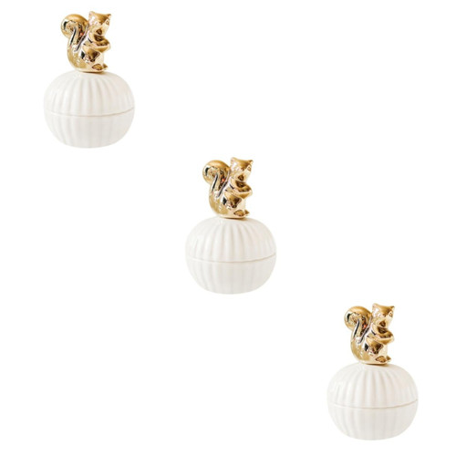 NOLITOY 3 Pcs Small Holder Storage Jewelry Ceramic Canister Containers with Lids Necklace Candy Jewelery Organise Ceramic Jar with Lid Tray Organizer Trinket Case Ceramic Box Ceramics