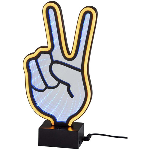 SIMPLEE ADESSO SL3719-01 Infinity Neon Peace Sign Table/Wall Lamp, Black