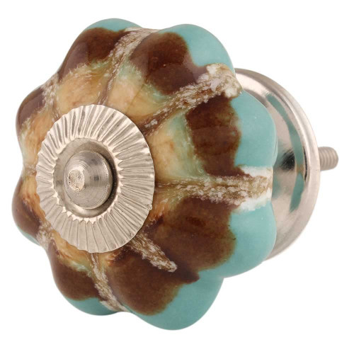 Indian Shelf 10 Pieces Knobs for Cabinets | Pumpkin Farmhouse Knobs for Dresser Drawers | Brown Dresser Knobs Kids | Ceramic Dresser Drawer Pulls and Knobs | Cabinet Door Pulls | Fancy Door Knobs