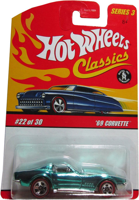 Classics Series 3 -#22 '69 Corvette 5-Spoke Redlines 1:64 Scale Collectible Die Cast Car with a Special Spectraflame Paint